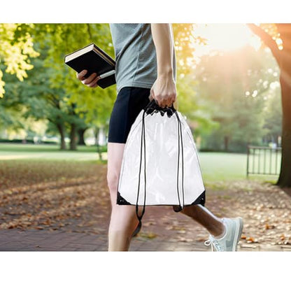 AUONY Clear Drawstring Backpack, Stadium Security Approved Waterproof Clear Drawstring Bag Gym Bag for Stadium, Concert, Sports, Travel