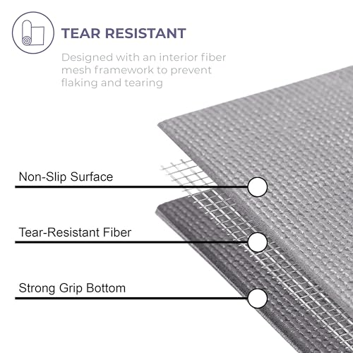 Voyage Yoga Mat, 6 Pack, 72" x 24" Professional Studio and Gym Bulk Yoga Mats, 5mm Thick, Durable, Anti-Tear, Non Slip Fitness and Exercise Mats - color: Cool Gray