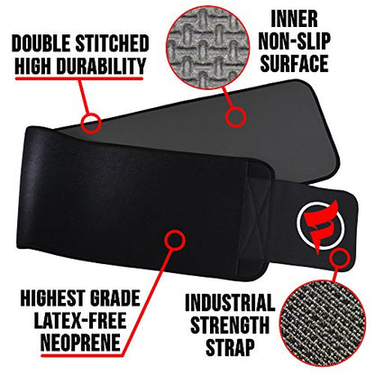 Fitru Waist Trimmer Sauna Ab Belt for Women & Men - Waist Trainer Stomach Wrap - color: Black, size: XS: 8" X 34"