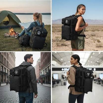 45L Military Tactical Backpack for Men & Women Bug Out Bag Assault pack Molle Daypack Hiking Trekking Rucksack(45L black) - color: 45l Black