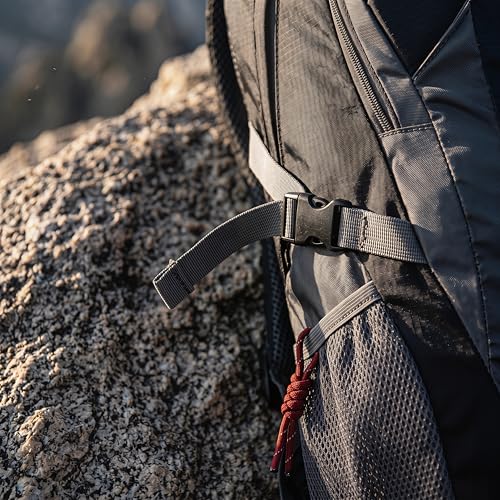 Hiking Backpack, Water Resistant Lightweight Outdoor Daypack with Breathable Padded Back, Multi-Pocket Travel Backpack for Camping Climbing Sports (Black) - color: Black