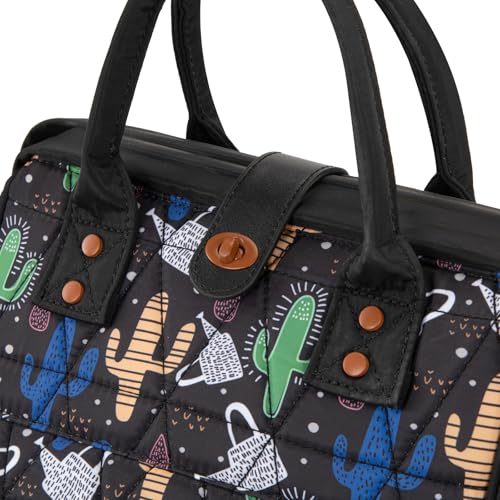 Montana West Wrangler Aztec Diaper Bag Backpack Western Backpacks for Moms Baby Essentials Bag with Twist-Lock Closure, Insulated Pockets, Portable Changing Pad, Stroller Straps, Pacifier Case - color: Black Cacti