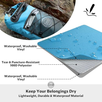 STOVER 5/10/25/30/40/55L Waterproof Dry Bag- Roll-Top Backpack w/Phone Case- Kayaking, Hiking, Camping, Boating- Men/Women - color: 25l Blue (With Phone Case), size: 25L