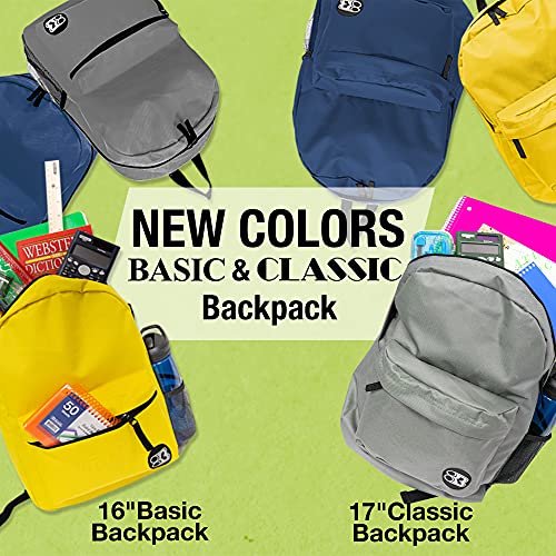 BAZIC PRODUCTS 17 in Mustard Classic School Backpack - color: Black, size: 1-Pack