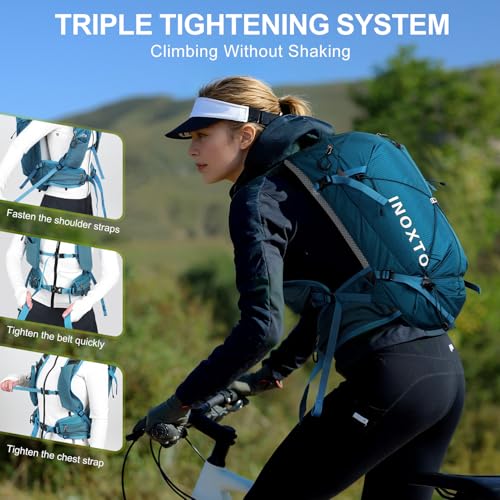 IX INOXTO Hydration Backpack, 20L Multipurpose Hiking Backpack with 2L Water Bladder, Water Backpack Insulated Hydration Pack Ideal for Hiking and Cycling - color: blue