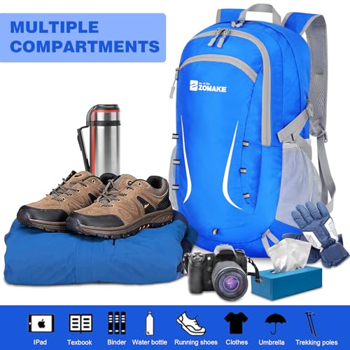 ZOMAKE Lightweight Packable Backpack 35L, Foldable Backpacks Water Resistant Collapsible Light Daypack for Hiking(Dark Blue) - color: Dark Blue B