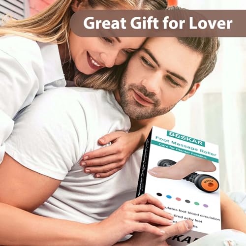 BESKAR Foot Massage Roller for Relief Plantar Fasciitis, Foot Reflexology Tool Pressure Point Massage Roller, Deep Tissue Massage for Relieving Feet Arch Heel Pain, Myofascial Pain Syndrome - color: Coffee