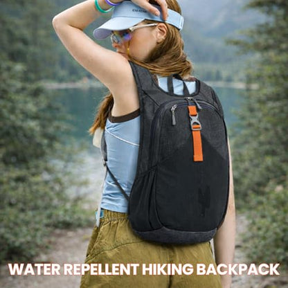 15L Hiking Backpack for Men Women, Foldable Packable Back Pack Ultralight Hiking Daypack for Travel Outdoor, Black - color: Black
