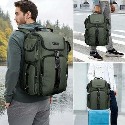 WITZMAN Travel Backpack for Men Carry-on Laptop Backpack Fit 16 Inch Airline Approved for Traveling,Casual,Commuting(B744 Army Green) - color: Army Green
