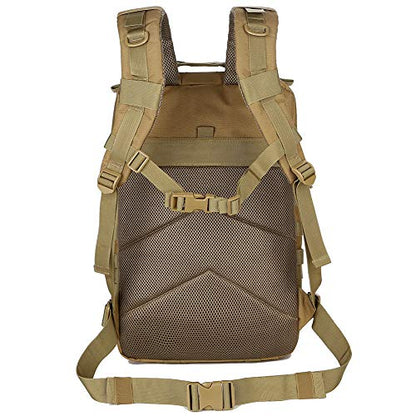 QT&QY 45L Military Tactical Backpacks Molle Army Assault Pack 3 Day Bug Out Bag Hiking Treeking Rucksack… - color: 1.2 Khaki