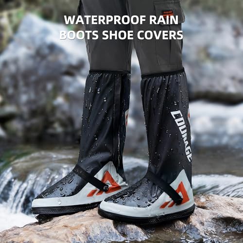 Waterproof Rain Boot Shoe Covers for Men and Women, Reusable Non-Slip Rain Shoe Covers with Zipper, Foldable for Outdoor Use
