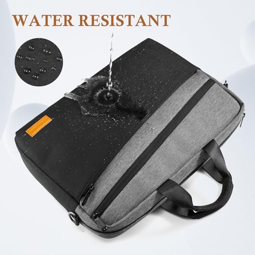bagasin 17 17.3 inch Laptop Computer PC Shoulder Bag Carrying Case, Water-Repellent Fabric Briefcase, Lightweight Toploader, Business Casual or School - color: Grey, size: 17-17.3