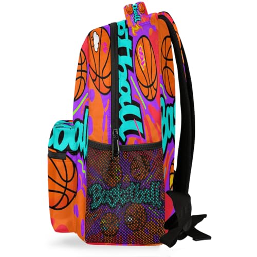 School Backpack Travel Bag for Men & Women, Basketball Lightweight Boys Girls Bookbag Daypack Fits 15.6 Inch Laptop for College Students, Middle High School, Teens