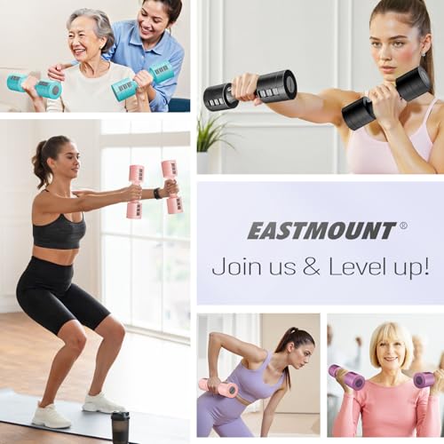 EAST MOUNT Adjustable Dumbbells 5 lb Dumbbells Set of 2 / Pair 10 lb Total Free Weights 6 in 1 Women Hand Weights for Home,Office,Gym Exercise Training 2lb 3lb 4lb 5lb Fast Adjust - color: Purple