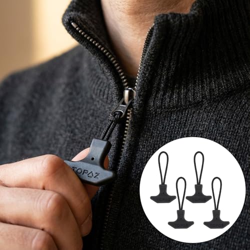 4PCS T-Shaped Zipper Pull Replacement - Durable TPU Zipper Pulls for Luggage, Backpacks, Jackets - Universal Zippers Repair Kit with Extender Tabs, Slider Replacement