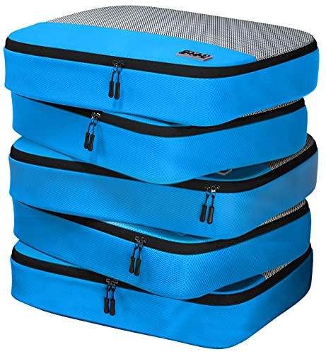 Large Packing Cubes for Travel - 5pc Packing Cubes for Suitcases - Lightweight Luggage Organizer Bags (Non-Compression) - color: Blue, size: Large