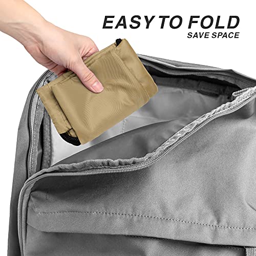 Drawstring Backpack Sports Water Resistant String Bag Sport Gym Sackpack for Women Men Large with Zipper, Khaki - color: Khaki