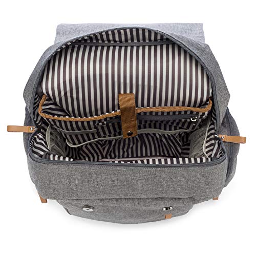 Parker Baby Co. Diaper Backpack - Large Diaper Bag with Insulated Pockets, Stroller Straps and Changing Pad -Birch Bag - Gray - color: Gray