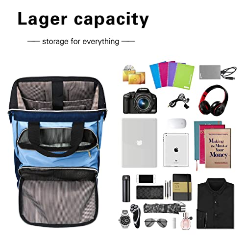 Hap Tim Laptop Backpack 15.6/14/13.3 Inch Laptop Bag Travel Backpack for Women/Men Waterproof School Computer Bag Large Capacity Bookbag for College/Travel/Business (7651EU), Blue - color: Blue