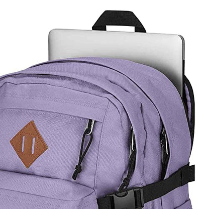 JanSport Main Campus Backpack - Travel or Work backpack w 15-Inch Laptop Sleeve and Dual Water Bottle Pockets, Pastel Lilac - color: Pastel Lilac