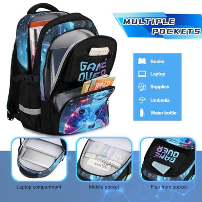 Scothen 3PCS Boys Backpack Set, Cool Backpack for Boys with Lunch Bag & Pencil Case, Kids School Bag Teen Boy Bookbag for Kindergarten Elementary Middle School with USB Charging Port - color: Sci-fi Realism
