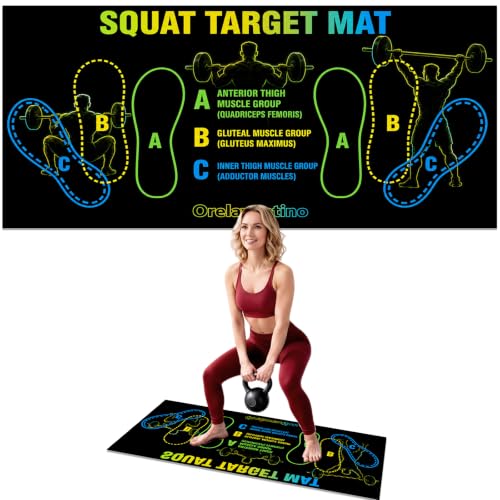 Squat Mat with Foot Position,Non-Slip Workout Mat for Squats & Leg Exercises, Improves Muscle Activation & Knee Support, Home Gym Fitness Mat,30 * 13.8"inch Squat Pad - color: Green Black