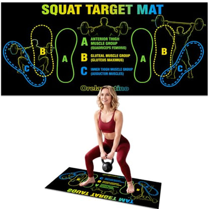 Squat Mat with Foot Position,Non-Slip Workout Mat for Squats & Leg Exercises, Improves Muscle Activation & Knee Support, Home Gym Fitness Mat,30 * 13.8"inch Squat Pad - color: Green Black
