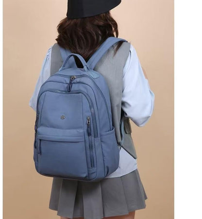 Casual Backpack, Multi-Pocket Design with Front Zipper Compartment (Blue) - color: Blue