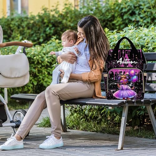 Custom Diaper Bag with Name,Personalized Diaper Bag Backpack &Insulated Water Bottle Mother Gift,Custom Monogram Baby Travel Bag Nursing Diaper Mommy Backpack with Adjustable Shoulder Straps Nappy Bag - color: Design 16