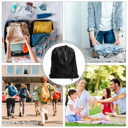 8-Pack Drawstring Bags with Toggle, Durable Nylon Backpack, Cinch Sack and Ditty Pouch for Gym, Sports, Travel, and Daily Use - size: 6 x 8 Inch