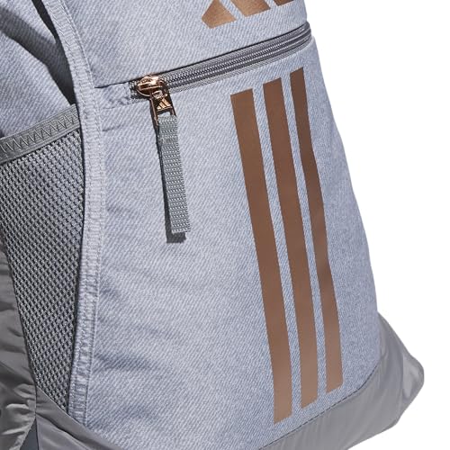 adidas Alliance Sackpack – Drawstring Backpack for Sports, Small Gym Bag, Twill Grey/Rose Gold/Grey/3, OSFA - color: Twill Grey/Rose Gold/Grey/3