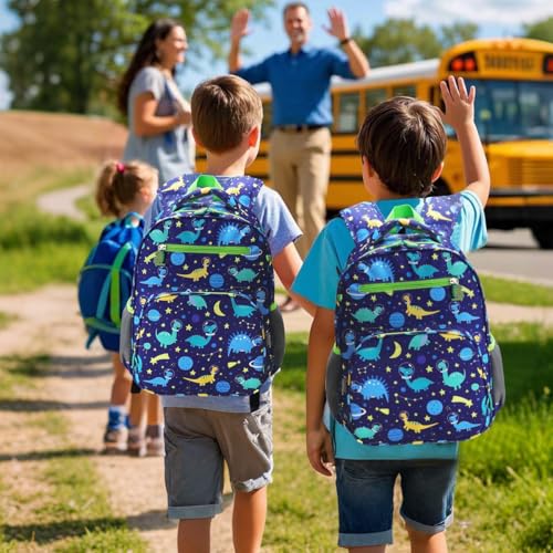 RHCPFOVR Kids Backpack for Boys - Boys Backpack 3-8 Ages Dinosaur for Kids 15 Inch School Bookbag for Kindergarten Elementary School Bookbag for Girl 1st 2nd Grade - style: Dinosaur