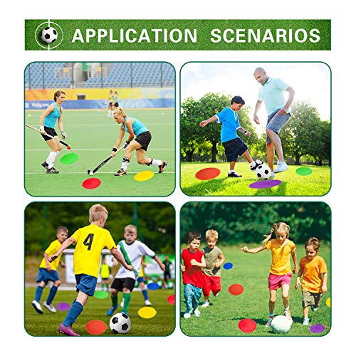 Poly Spot Markers 4inch/9 inch Non-Slip Rubber Agility Markers Flat Field Cones Floor Dots for Football, Soccer, Basketball Training Markers, School Activities, Exercise Drills, Social Distancing - style: 9inch 1-10(PVC)