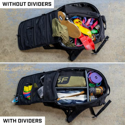 SERIOUS STEEL FITNESS Gym Bag, Rip-Resistant Fabric, Heavy Duty (Black, Backpack (Pro-Mini (26L) with Dividers)) - color: Black, style: Backpack (Pro-mini With Dividers)