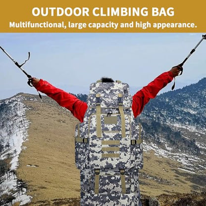 Hiking Backpack, 100L Large Camping Backpack, Expandable Waterproof MOLLE Rucksack, Outdoor Sport Travel Daypack Military Tactical Back pack for Men Women (Camouflage) - color: 100l Camo