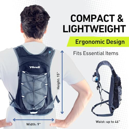 VibrelliVibrelli Hydration Backpack & 2L Hydration Bladder - High Flow Bite Valve - Hydration Pack for Cycling, Running, Hiking - color: Black