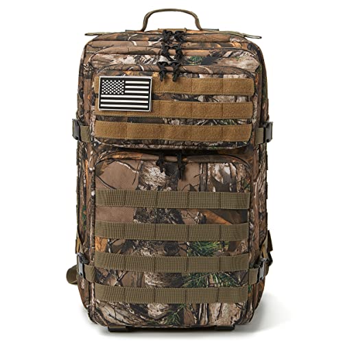 QT&QY 45L Military Tactical Backpacks Molle Army Assault Pack 3 Day Bug Out Bag Hiking Treeking Rucksack… - color: 2.5 Tree Camouflage