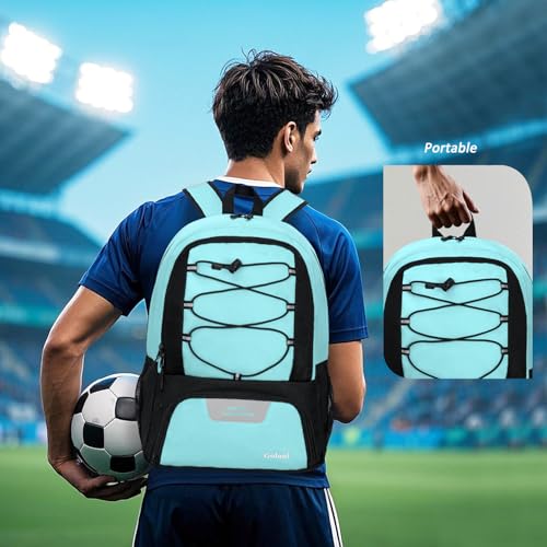 Goloni Soccer Bag, Basketball Bag with Ball Compartment & Shoe Compartment,Large Soccer Backpack for Basketball,Gym，Football - color: Mint Green