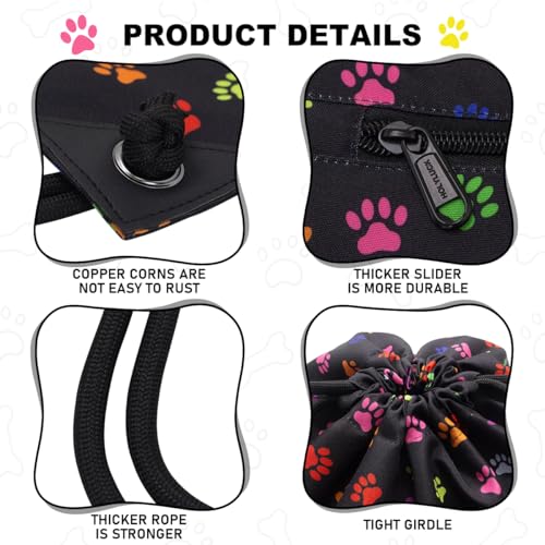 HOLYLUCK Drawstring Backpack Bag Sport Gym Sackpack - color: Black Dog Paw Prin