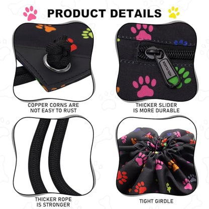 HOLYLUCK Drawstring Backpack Bag Sport Gym Sackpack - color: Black Dog Paw Prin