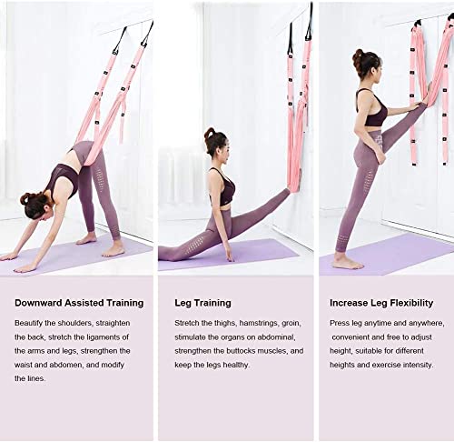 Fitness Yoga Stretching Strap, Adjustable Leg Stretcher Back Bend Assist Trainer, Improve Leg Waist Back Flexibility Home Gym Equipment for Rehab Pilates Ballet Cheerleading Splits Gymnastics - color: purple