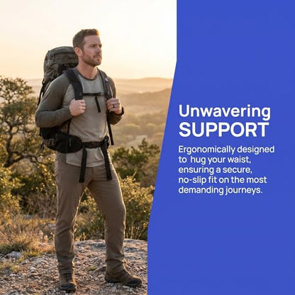 Yiju Hiking Backpack Waist Belt, Outdoor Hip Belt Sturdy Support Lightweight Portable for Travel Backpack Hiking Backpack Hydration Backpack Daypack and Camping