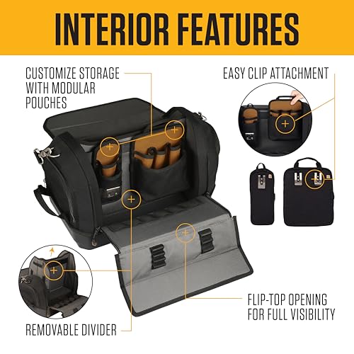Carhartt Mens Station Tool Bag W/Adjustable Shoulder Straps, Durable, Water-Resistant Tool Organizer, Large Tool Bag - style: Large Tool Bag