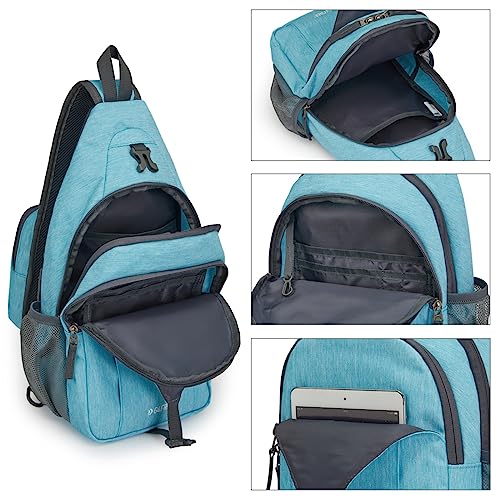 G4Free Sling Bag for Men and Women, RFID Blocking Crossbody Bag, Lightweight Sling Backpack for Travel, Hiking, Walking and Daily Use - color: Sky Blue