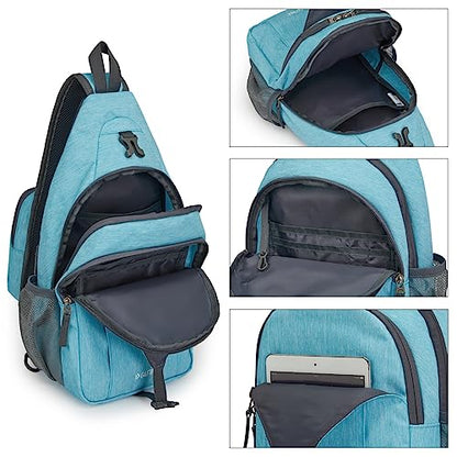 G4Free Sling Bag for Men and Women, RFID Blocking Crossbody Bag, Lightweight Sling Backpack for Travel, Hiking, Walking and Daily Use - color: Sky Blue