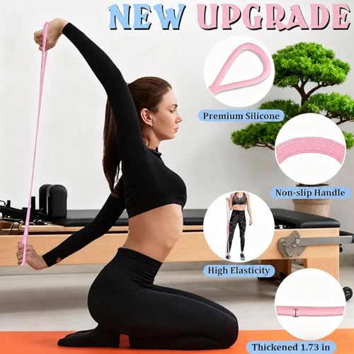 Resistance Bands with Handles,Figure 8 Resistance Band Elastic Fitness Bands Exercise Band for Home Yoga Gym Workout - color: Blue-35LB