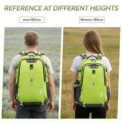 Hiking Backpack for Men Women, 50L Large Capacity Waterproof Mountaineering Backpack, Breathable Outdoor Daypack, Adjustable Trekking Rucksack for Camping Climbing Travel Climbing Travel - color: Green