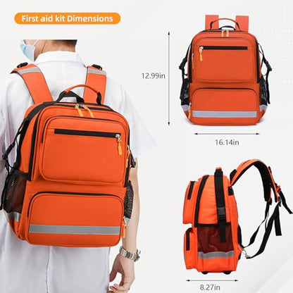 First Aid Bag Empty Madical Bag Responder Trauma Backpack,Medical Backpack,Medical Emergency Kits Storage Pack for EMT, EMS - color: Orange