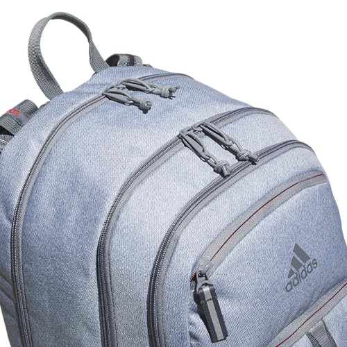 adidas Prime 7 Backpack for Laptop, School and Travel, 37L - color: Twill Grey/Grey/Better Scarlet/2