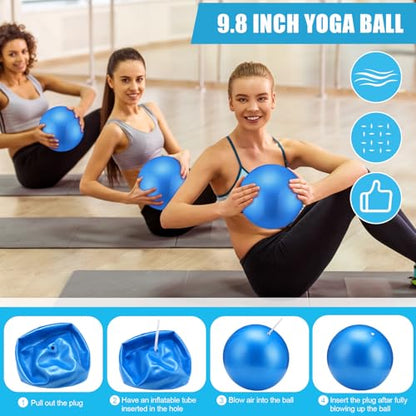 Silipull 10 Pcs Pilates Ring Blocks Set for Women Home Yoga Equipment Accessories Pilates Ring Circle and Ball Workouts Gift Include Ball Yoga Circle Resistance Bands Block Straps Gym Bag - color: Red